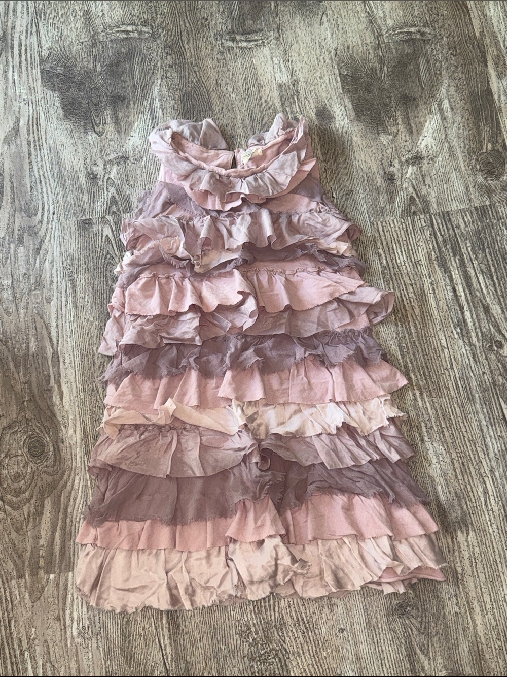 Crewcuts Dusty Pink Tiered Ruffle Dress